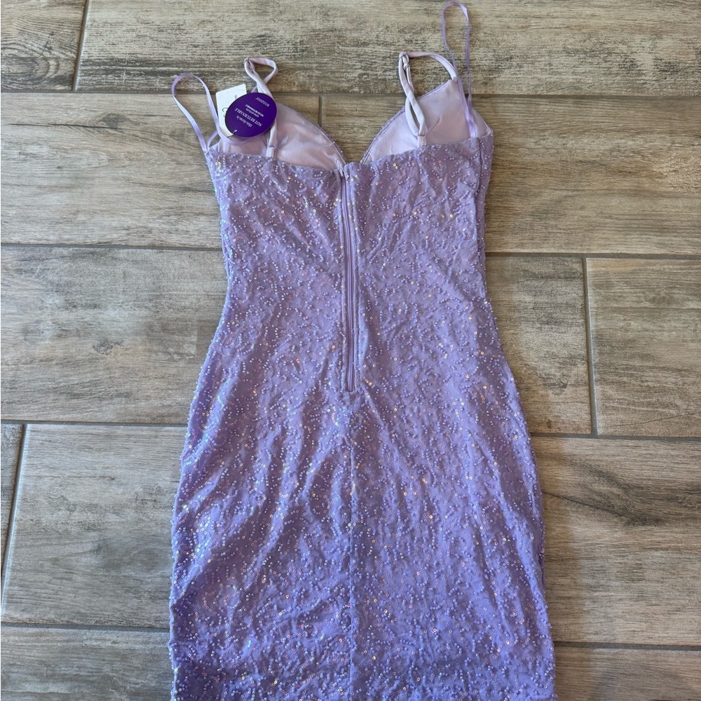 NWT Windsor Lavender Sequin Hoco Dress - Picture 5 of 9